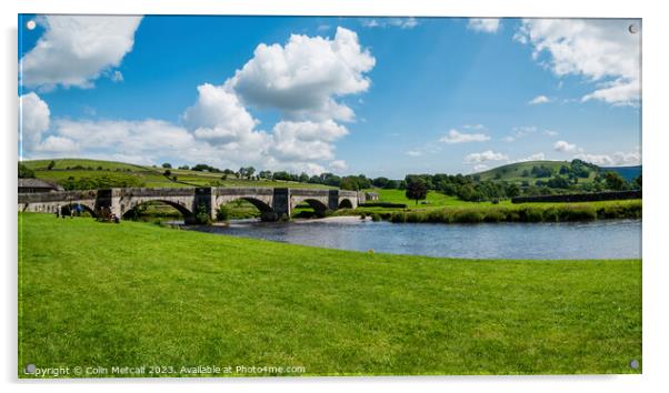 Idyllic Burnsall Bridge Amidst Tranquil Dales Acrylic by Colin Metcalf