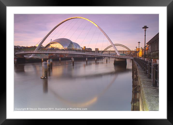 Newcastle Quayside at Dawn Framed Mounted Print by Steven Stoddart
