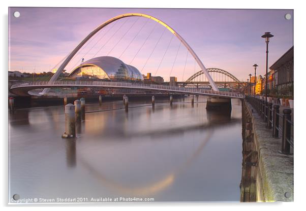 Newcastle Quayside at Dawn Acrylic by Steven Stoddart