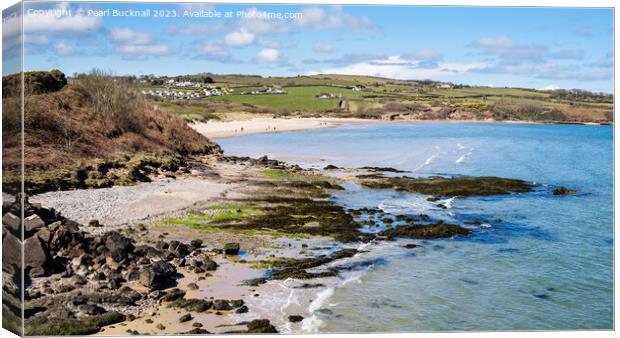 Scenic Lligwy Bay on Anglesey Coast panoramic Canvas Print by Pearl Bucknall