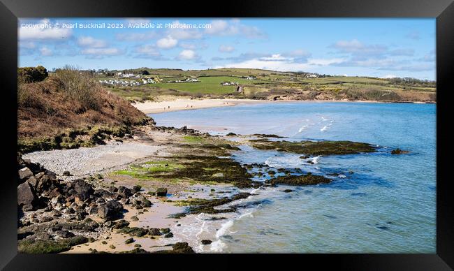 Scenic Lligwy Bay on Anglesey Coast panoramic Framed Print by Pearl Bucknall