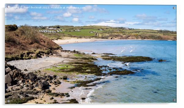 Scenic Lligwy Bay on Anglesey Coast panoramic Acrylic by Pearl Bucknall