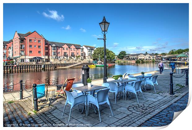 Exeter Quay by The River Exe Print by Rosie Spooner