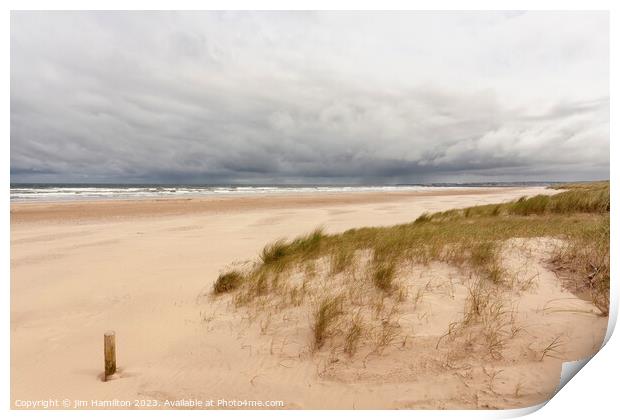 Storm Brewing Over Castlerock Beach Print by jim Hamilton