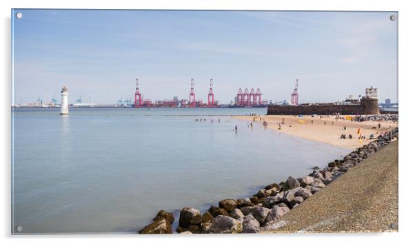Locals enjoying New Brighton beach Acrylic by Jason Wells