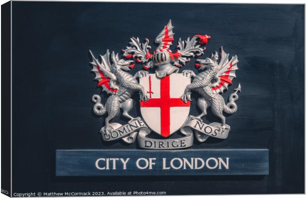 London Crest Canvas Print by Matthew McCormack