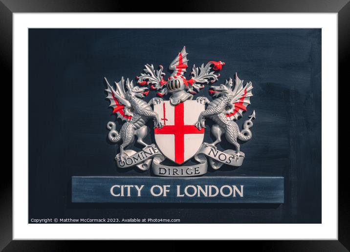 London Crest Framed Mounted Print by Matthew McCormack