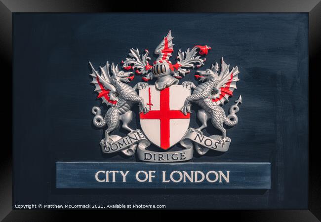 London Crest Framed Print by Matthew McCormack