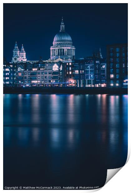 Long exposure of St Pauls, London Print by Matthew McCormack