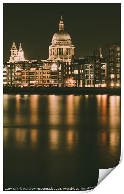 Long exposure of St Pauls, London Print by Matthew McCormack
