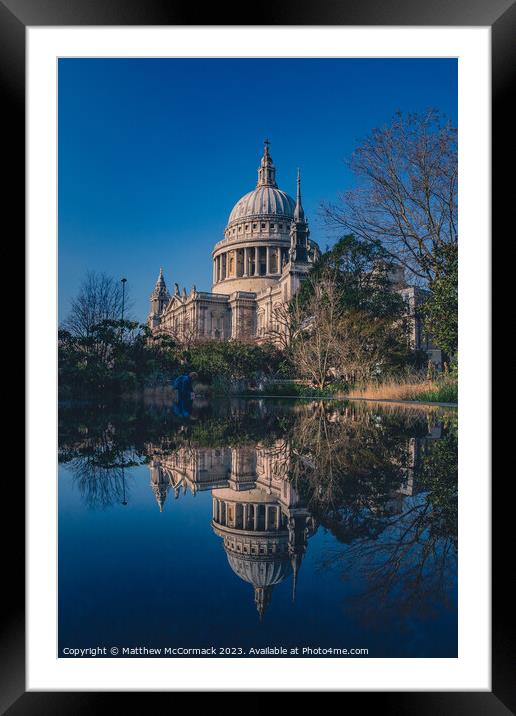 St Pauls Reflection Framed Mounted Print by Matthew McCormack