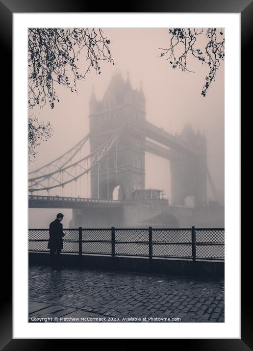 Foggy Tower Bridge Framed Mounted Print by Matthew McCormack