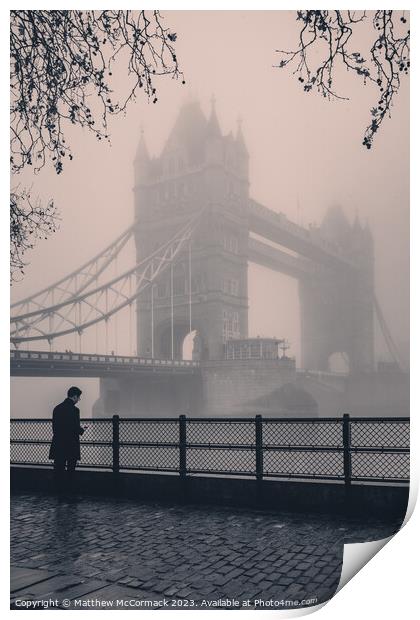 Foggy Tower Bridge Print by Matthew McCormack