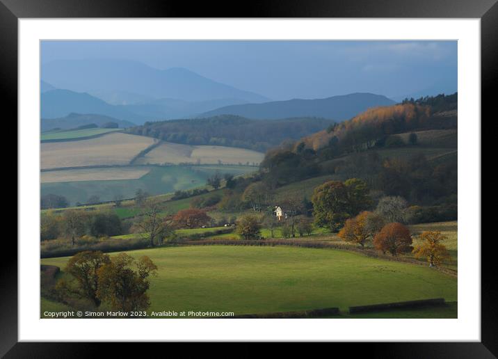 Beautiful Autumn Scene in South Shropshire Framed Mounted Print by Simon Marlow