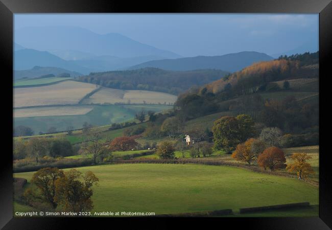 Beautiful Autumn Scene in South Shropshire Framed Print by Simon Marlow