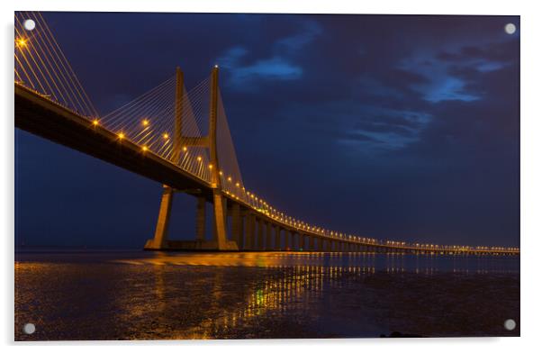 Vasco da Gama Bridge Acrylic by Kevin Winter