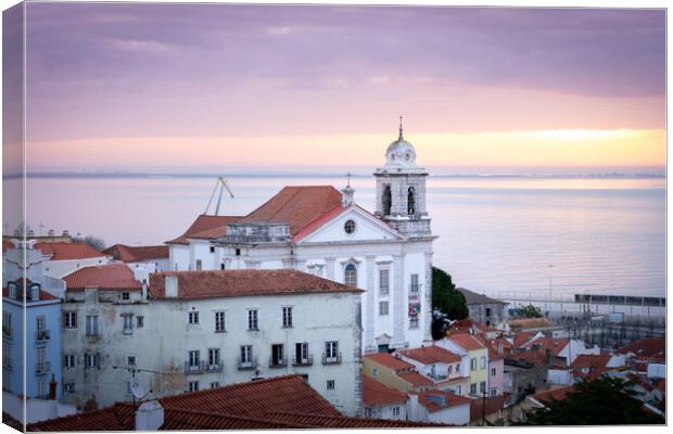 Sunrise over Lisbon Canvas Print by Kevin Winter