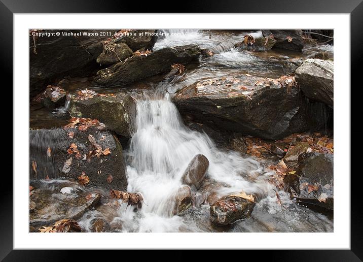 Mini Waterfall Framed Mounted Print by Michael Waters Photography