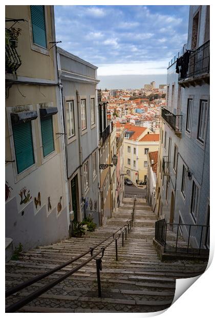 Streets of Lisbon Print by Kevin Winter