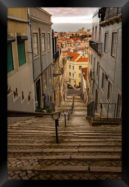 Streets of Lisbon Framed Print by Kevin Winter