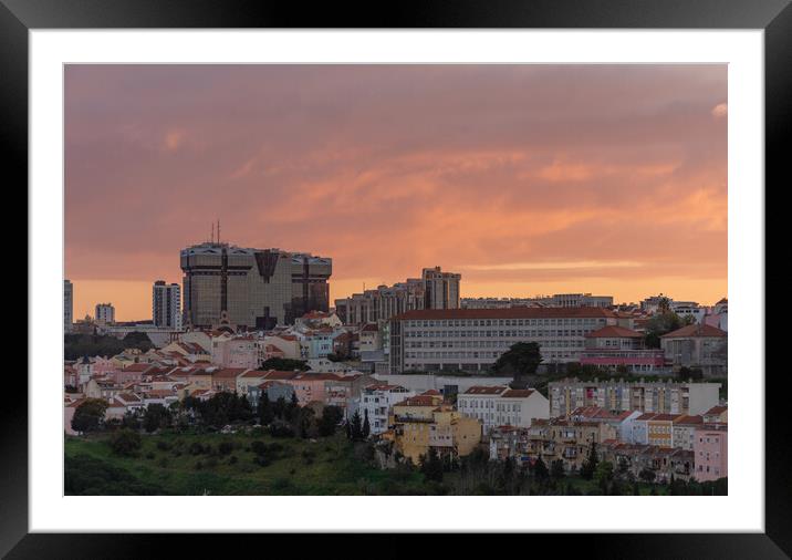 Roof tops of Lisbon Framed Mounted Print by Kevin Winter