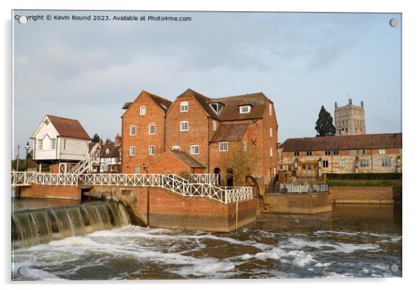 Abbey Mill Tewkesbury Acrylic by Kevin Round