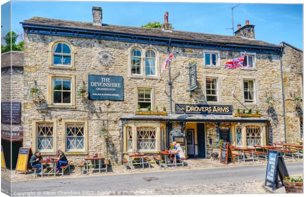 Grassington Drovers Arms Canvas Print by Alison Chambers