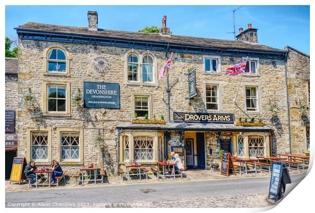 Grassington Drovers Arms Print by Alison Chambers