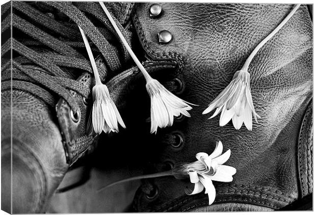 Fragrant Boots Canvas Print by Louise Godwin