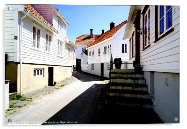 Old Skudeneshavn village, Norway. Acrylic by john hill