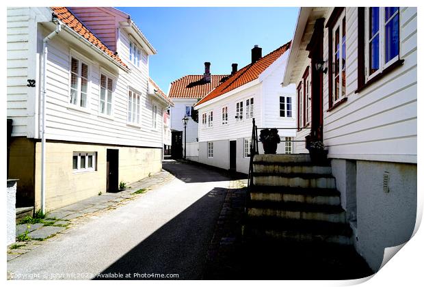 Old Skudeneshavn village, Norway. Print by john hill