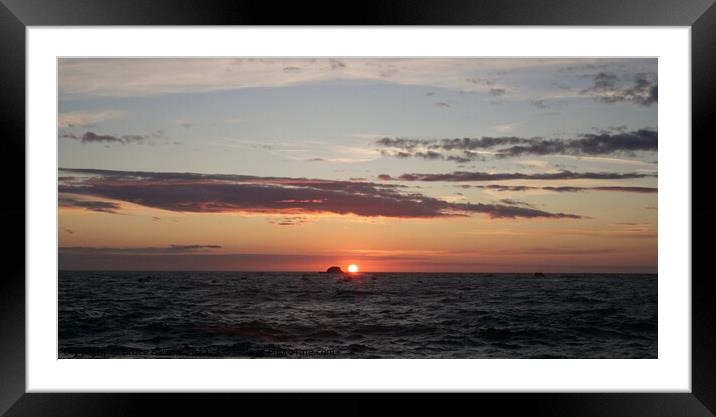 Sunset from Cobo Bay, Guernsey Framed Mounted Print by Bruce Barrow