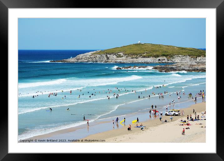 Fistral beach newquay Framed Mounted Print by Kevin Britland