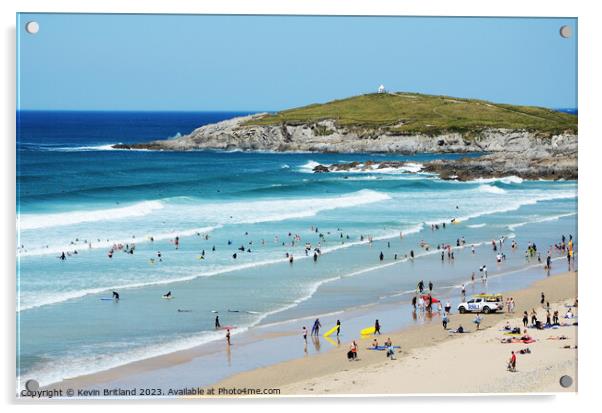 Fistral beach newquay Acrylic by Kevin Britland