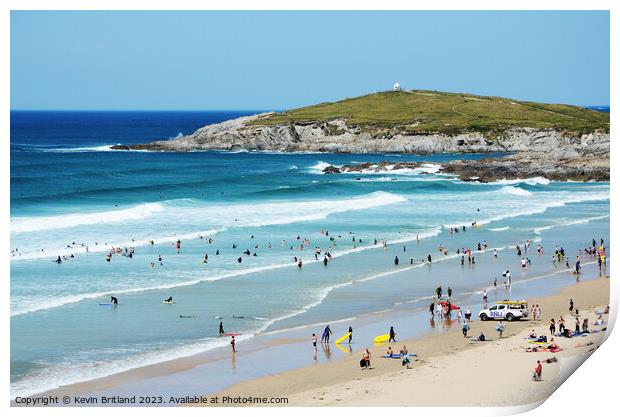 Fistral beach newquay Print by Kevin Britland