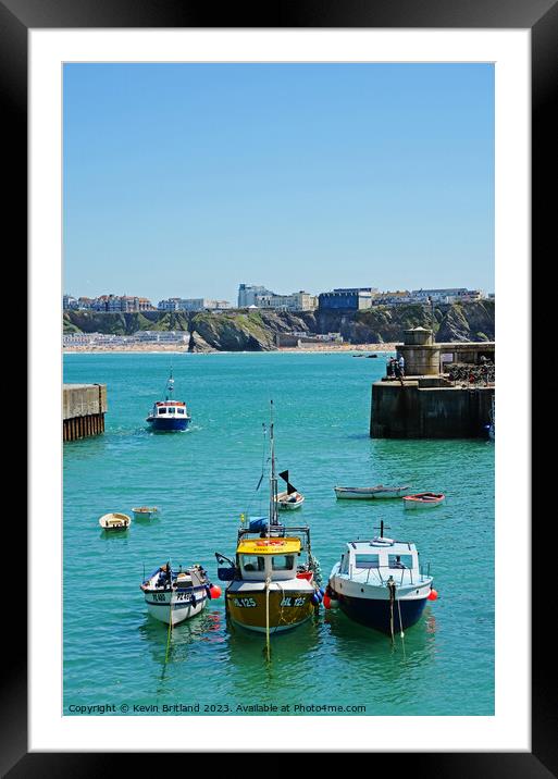 Outdoor Newquay harbour cornwall Framed Mounted Print by Kevin Britland
