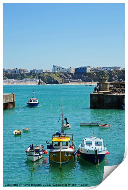 Outdoor Newquay harbour cornwall Print by Kevin Britland