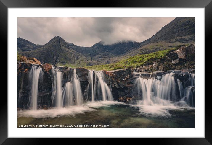 Waterfall in the Cuillins Framed Mounted Print by Matthew McCormack