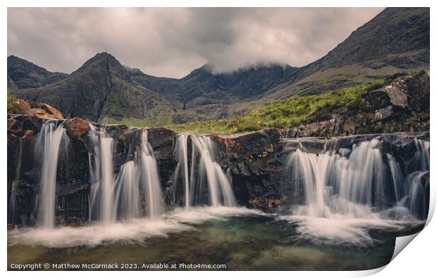 Waterfall in the Cuillins Print by Matthew McCormack