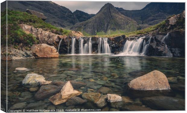 Waterfall in the Cuillins Canvas Print by Matthew McCormack