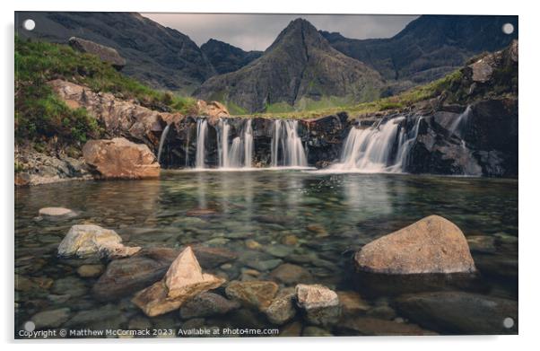 Waterfall in the Cuillins Acrylic by Matthew McCormack