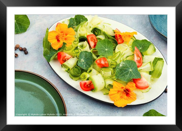 Vegetable salad with nasturtium Framed Mounted Print by Mykola Lunov Mykola