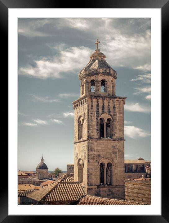 Dubrovnik Monastery Tower Framed Mounted Print by Dave Bowman