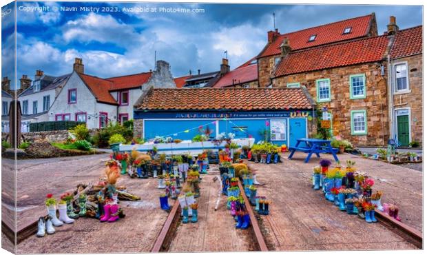 The Welly Boot Garden, St Monans Fife  Canvas Print by Navin Mistry