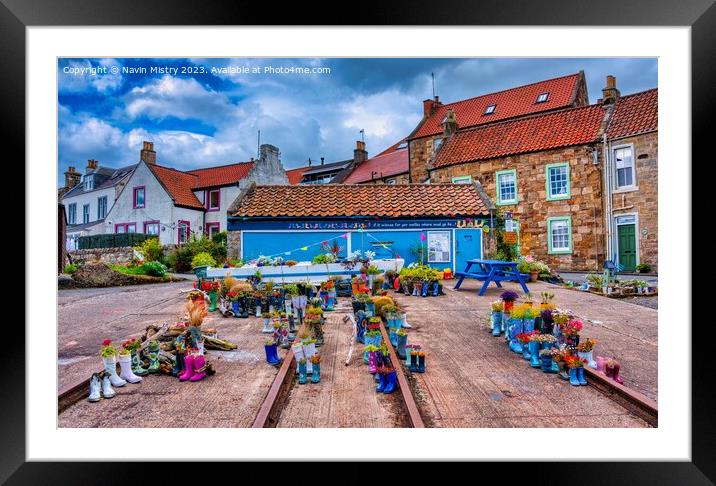 The Welly Boot Garden, St Monans Fife  Framed Mounted Print by Navin Mistry