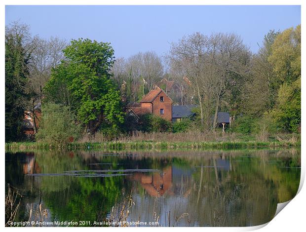 Rooksbury Mill Print by Andrew Middleton