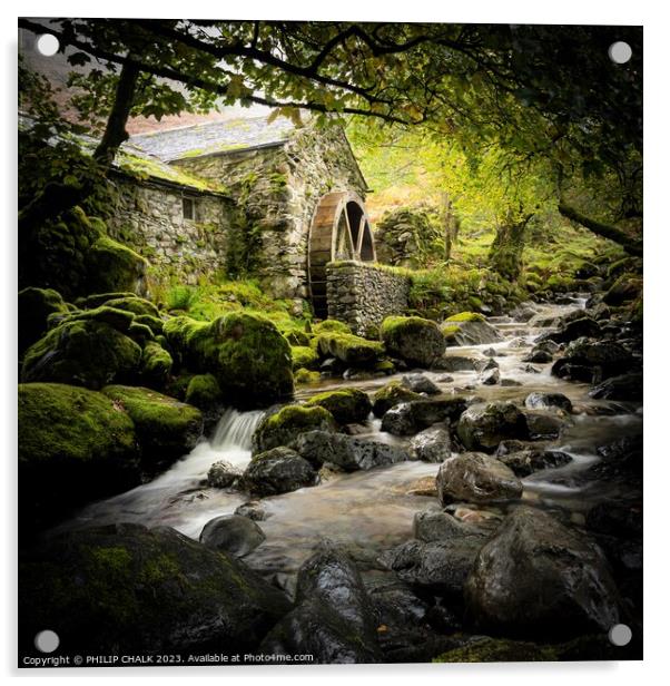 Secret mill Borrowdale Cumbria 925 Acrylic by PHILIP CHALK