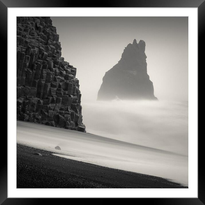 Vik Sea Stack Framed Mounted Print by Dave Bowman