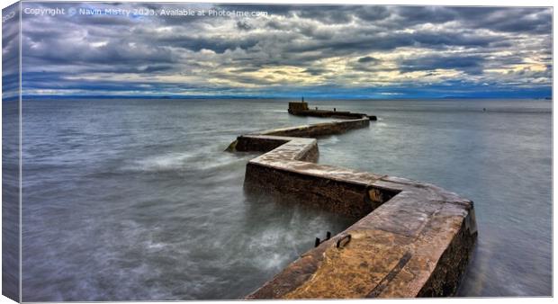 The Breakwater St Monans, Fife Canvas Print by Navin Mistry