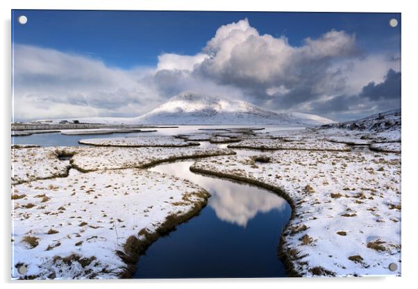 Isle of Harris Salt Flats in Winter Acrylic by John Finney